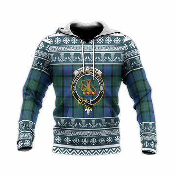 MacThomas (McThomas) Clan Tartan Christmas Knitted Hoodie with Family Crest - Tartan Vibes Clothing
