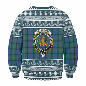 MacThomas (McThomas) Clan Tartan Christmas Sweatshirt with Family Crest - Tartan Vibes Clothing