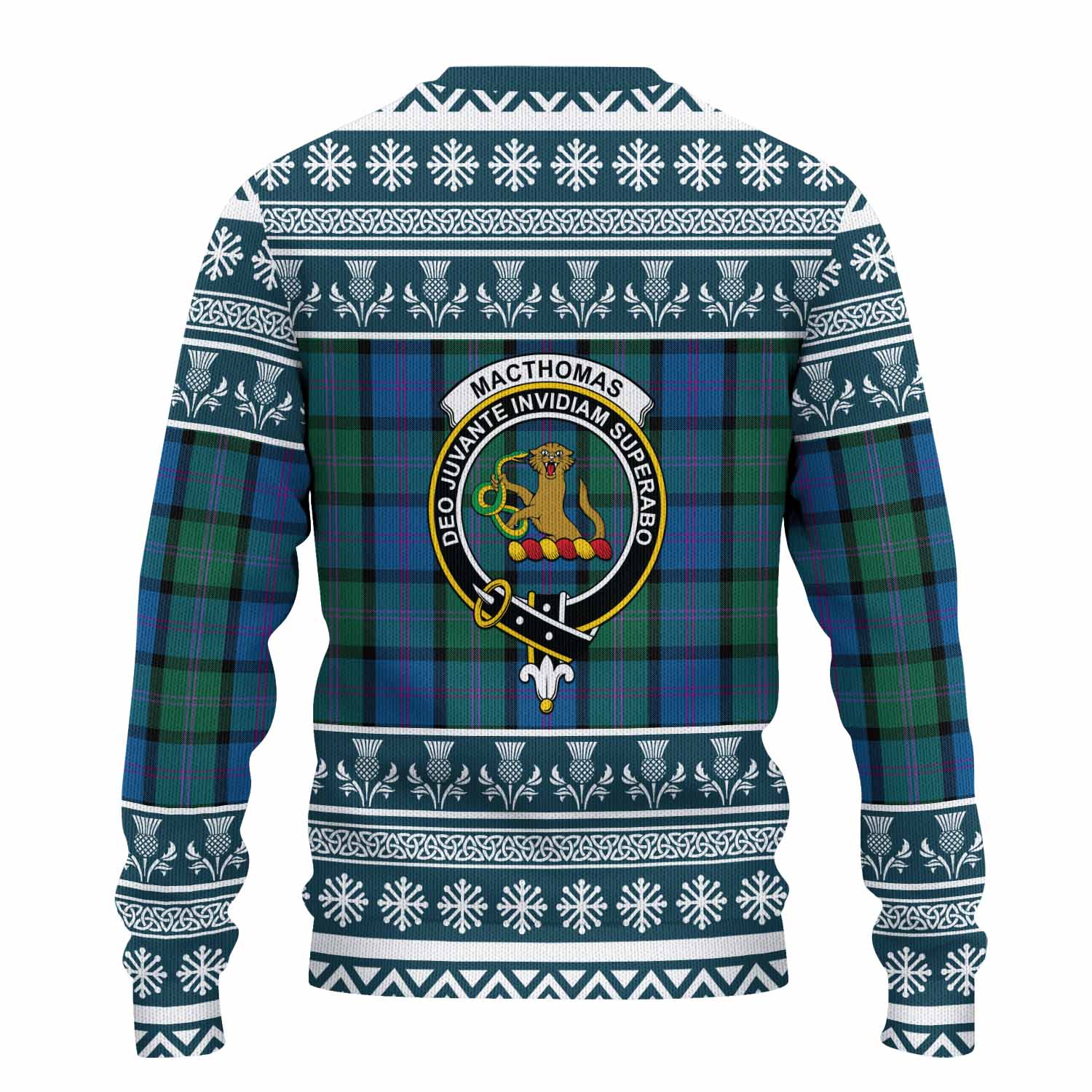 MacThomas (McThomas) Clan Tartan Christmas Ugly Sweater with Family Crest - Tartan Vibes Clothing