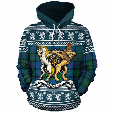 MacThomas (McThomas) Clan Tartan Crest Christmas Cotton Hoodie Coat of Arms Funny Style - Tartan Vibes Clothing