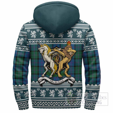 MacThomas (McThomas) Clan Tartan Crest Christmas Fleece Hoodie Coat of Arms Funny Style - Tartan Vibes Clothing