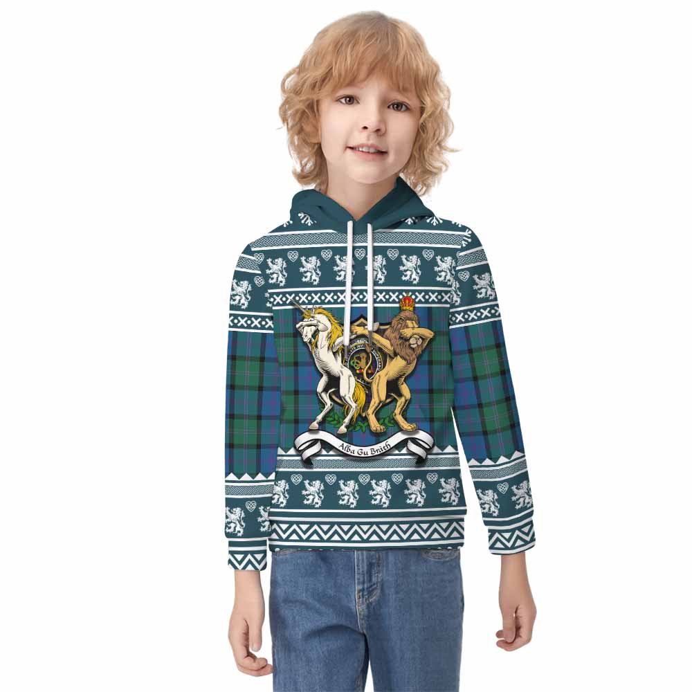 MacThomas (McThomas) Clan Tartan Crest Christmas Kid Hoodie Coat of Arms Funny Style - Tartan Vibes Clothing