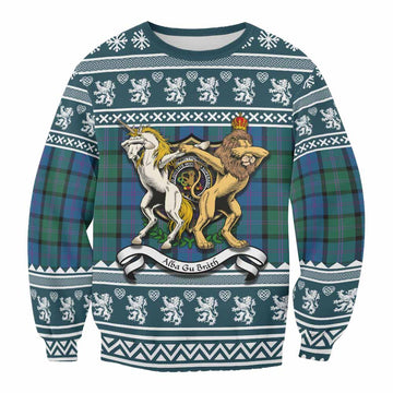 MacThomas (McThomas) Clan Tartan Crest Christmas Sweatshirt Coat of Arms Funny Style - Tartan Vibes Clothing