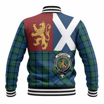 MacThomas (McThomas) Crest Tartan Baseball Jacket with Lion Rampant Saltire Style