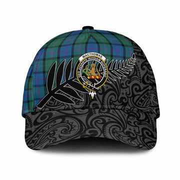MacThomas (McThomas) Crest Tartan Classic Cap with New Zealand Silver Fern Half Style