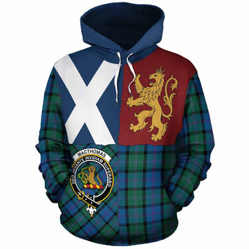 MacThomas (McThomas) Crest Tartan Cotton Hoodie with Lion Rampant Saltire Style - Tartan Vibes Clothing