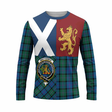 MacThomas (McThomas) Crest Tartan Long Sleeve T-Shirt with Lion Rampant Saltire Style