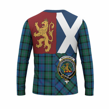 MacThomas (McThomas) Crest Tartan Long Sleeve T-Shirt with Lion Rampant Saltire Style