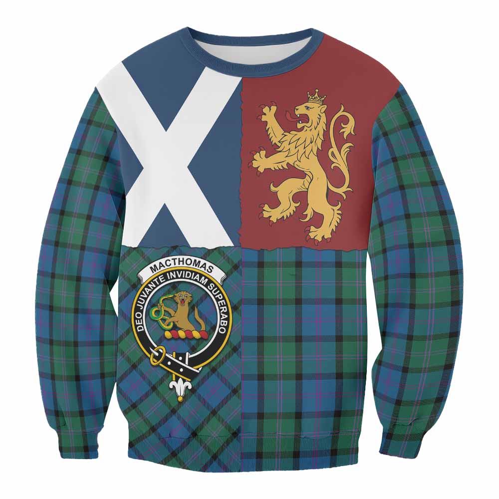 MacThomas (McThomas) Crest Tartan Sweatshirt with Lion Rampant Saltire Style