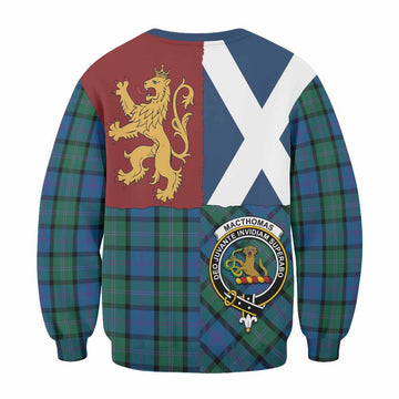 MacThomas (McThomas) Crest Tartan Sweatshirt with Lion Rampant Saltire Style