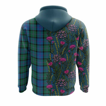 MacThomas (McThomas) Family Crest Tartan Hoodie Scottish Thistle Flower Pattern Half Style - Tartan Vibes Clothing