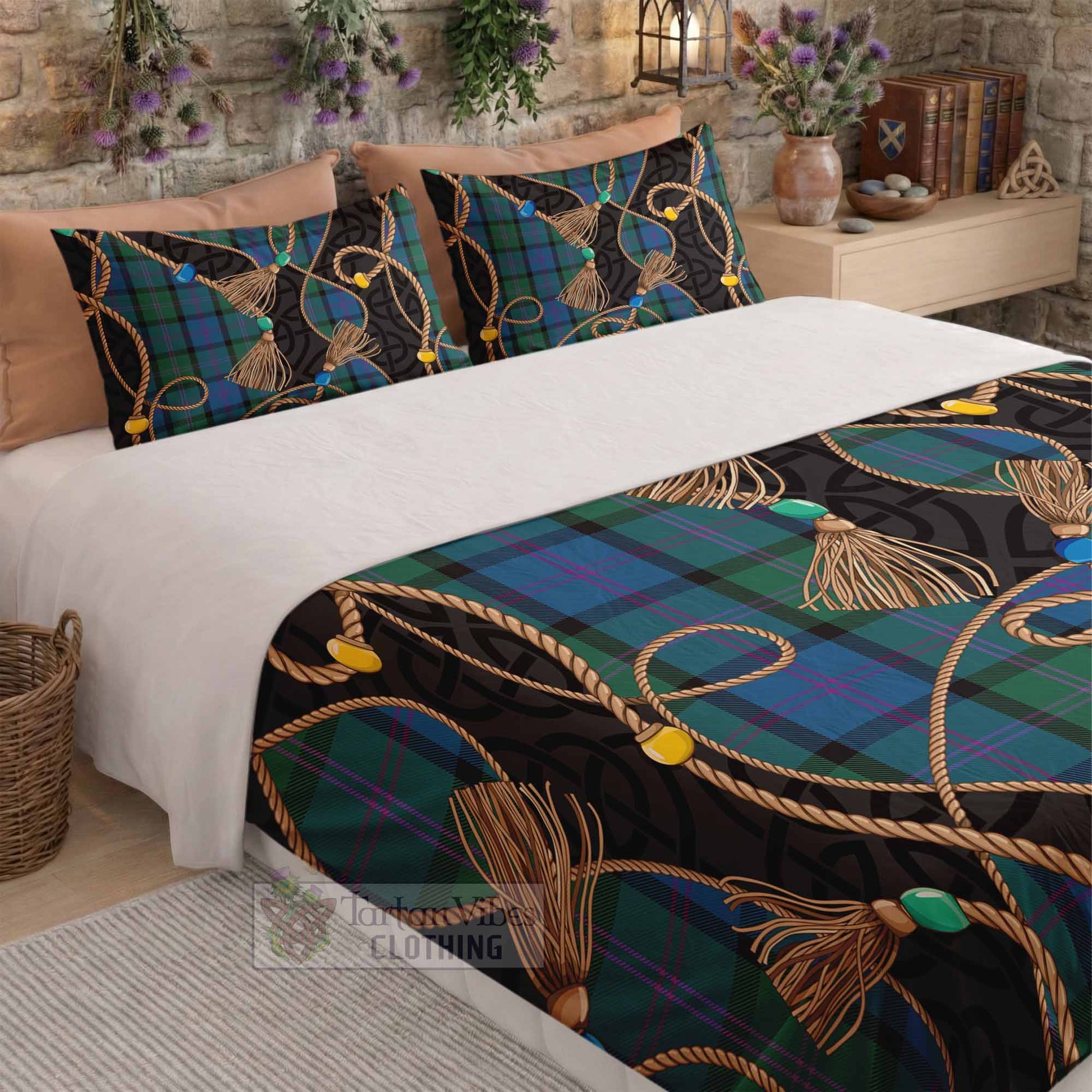 MacThomas (McThomas) Scottish Tartan Twisted Ropes Stylized Bedding Set - Tartan Vibes Clothing