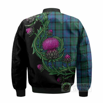 MacThomas (McThomas) Tartan Bomber Jacket Resilient Scottish Thistle - Tartan Vibes Clothing