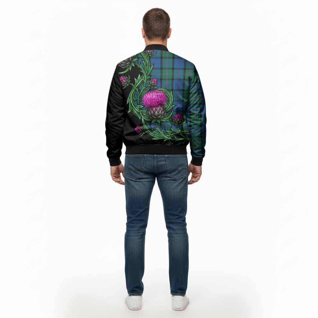 MacThomas (McThomas) Tartan Bomber Jacket Resilient Scottish Thistle - Tartan Vibes Clothing