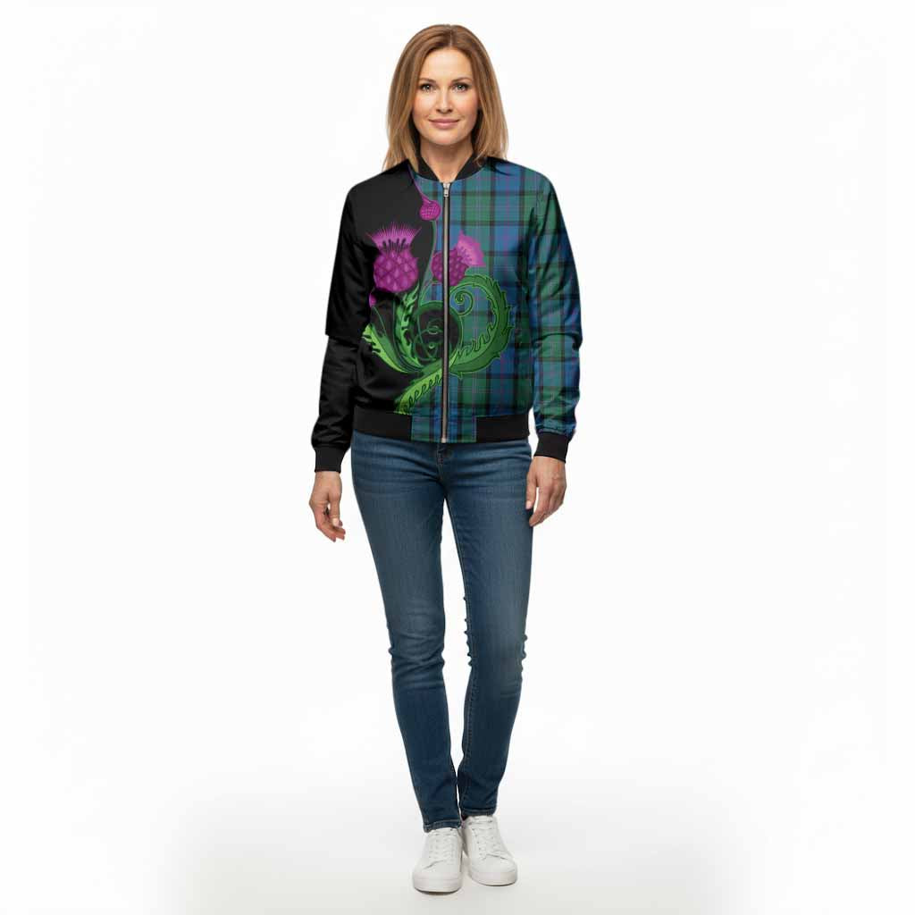 MacThomas (McThomas) Tartan Bomber Jacket Traditional Scottish Thistle - Tartan Vibes Clothing