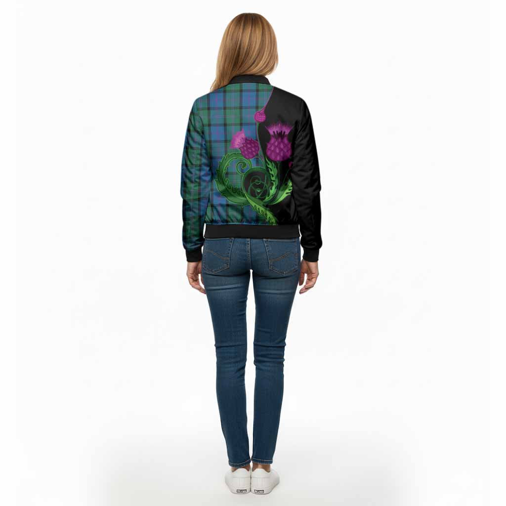 MacThomas (McThomas) Tartan Bomber Jacket Traditional Scottish Thistle - Tartan Vibes Clothing