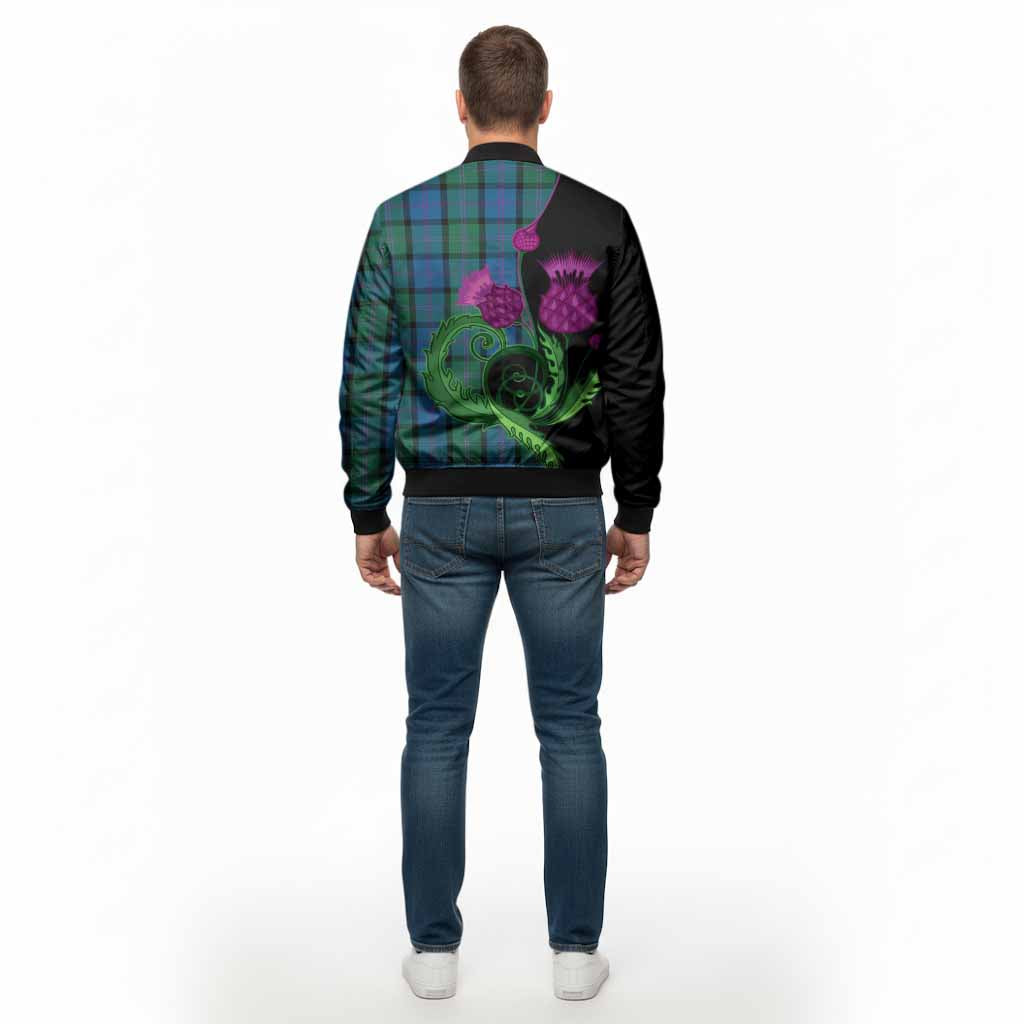 MacThomas (McThomas) Tartan Bomber Jacket Traditional Scottish Thistle - Tartan Vibes Clothing