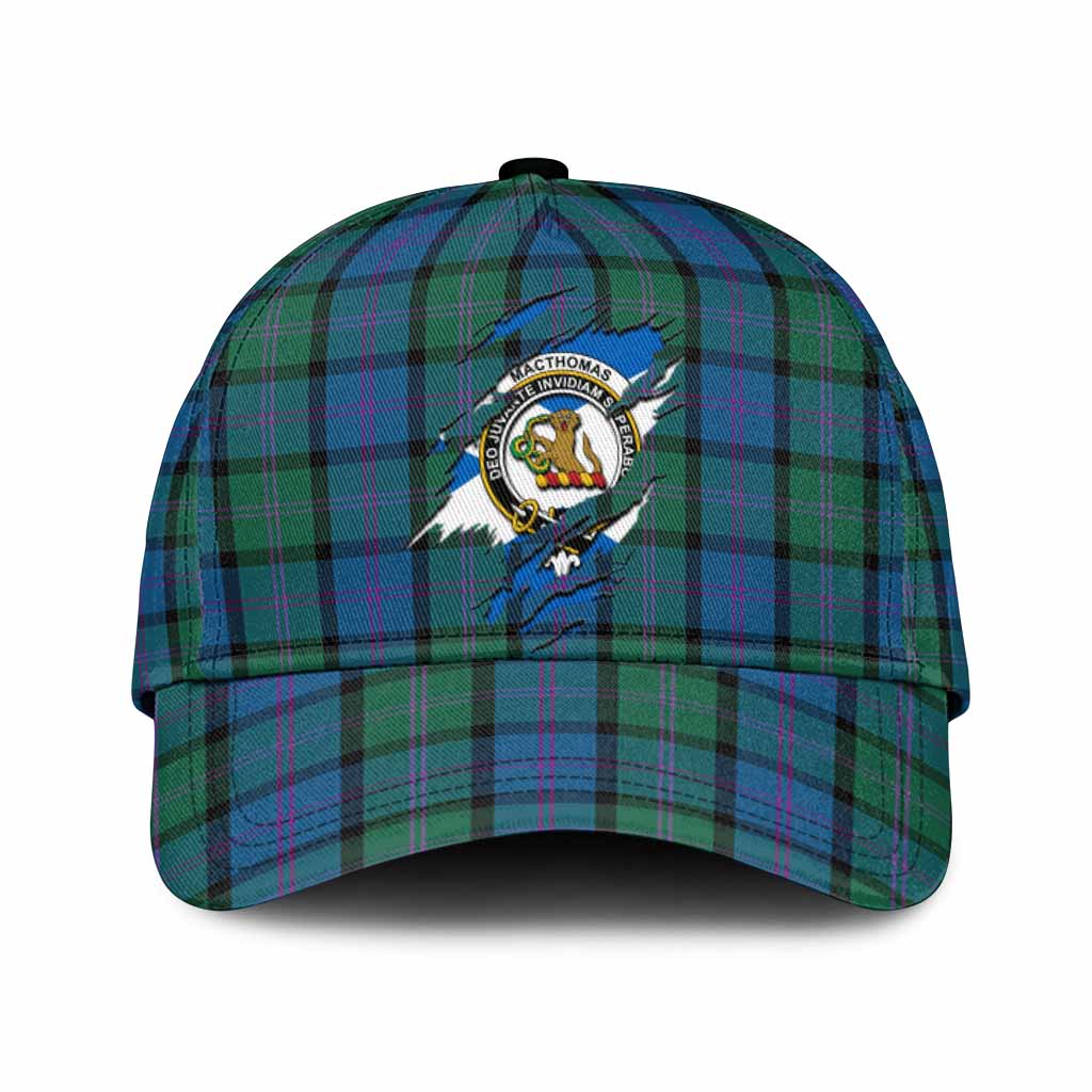 MacThomas (McThomas) Tartan Classic Cap with Family Crest In Me Style