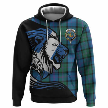 MacThomas (McThomas) Tartan Crest Hoodie Scottish Golden Lions Wave Flow