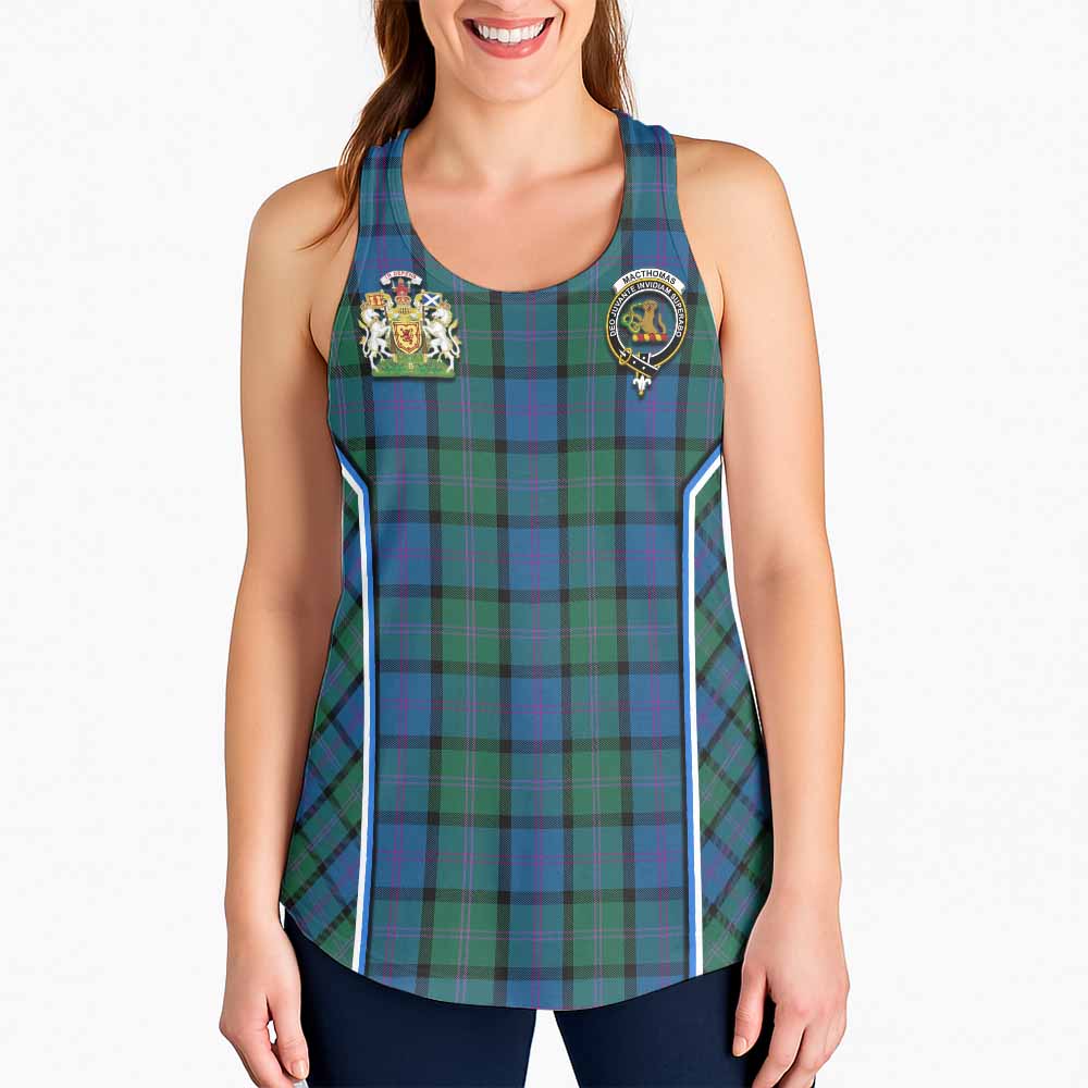 MacThomas (McThomas) Tartan Crest Women Racerback Tanks Scotland Coat of Arm Flag Style - Tartan Vibes Clothing