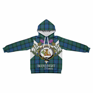 MacThomas (McThomas) Tartan Family Crest Kid Hoodie Scottish Burns Night Thistle Floral