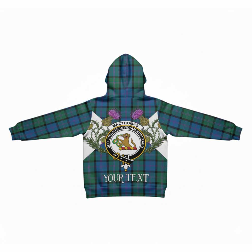 MacThomas (McThomas) Tartan Family Crest Kid Hoodie Scottish Burns Night Thistle Floral