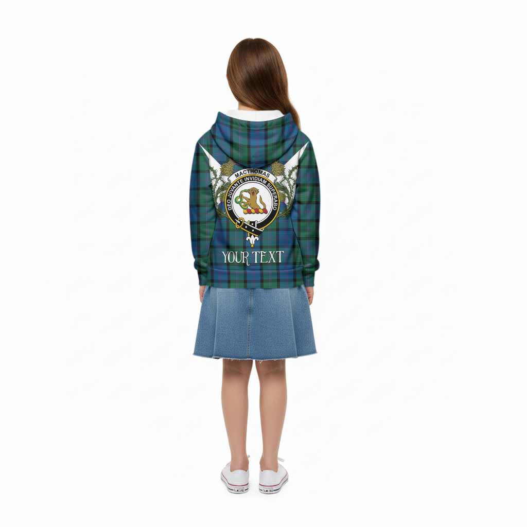 MacThomas (McThomas) Tartan Family Crest Kid Hoodie Scottish Burns Night Thistle Floral