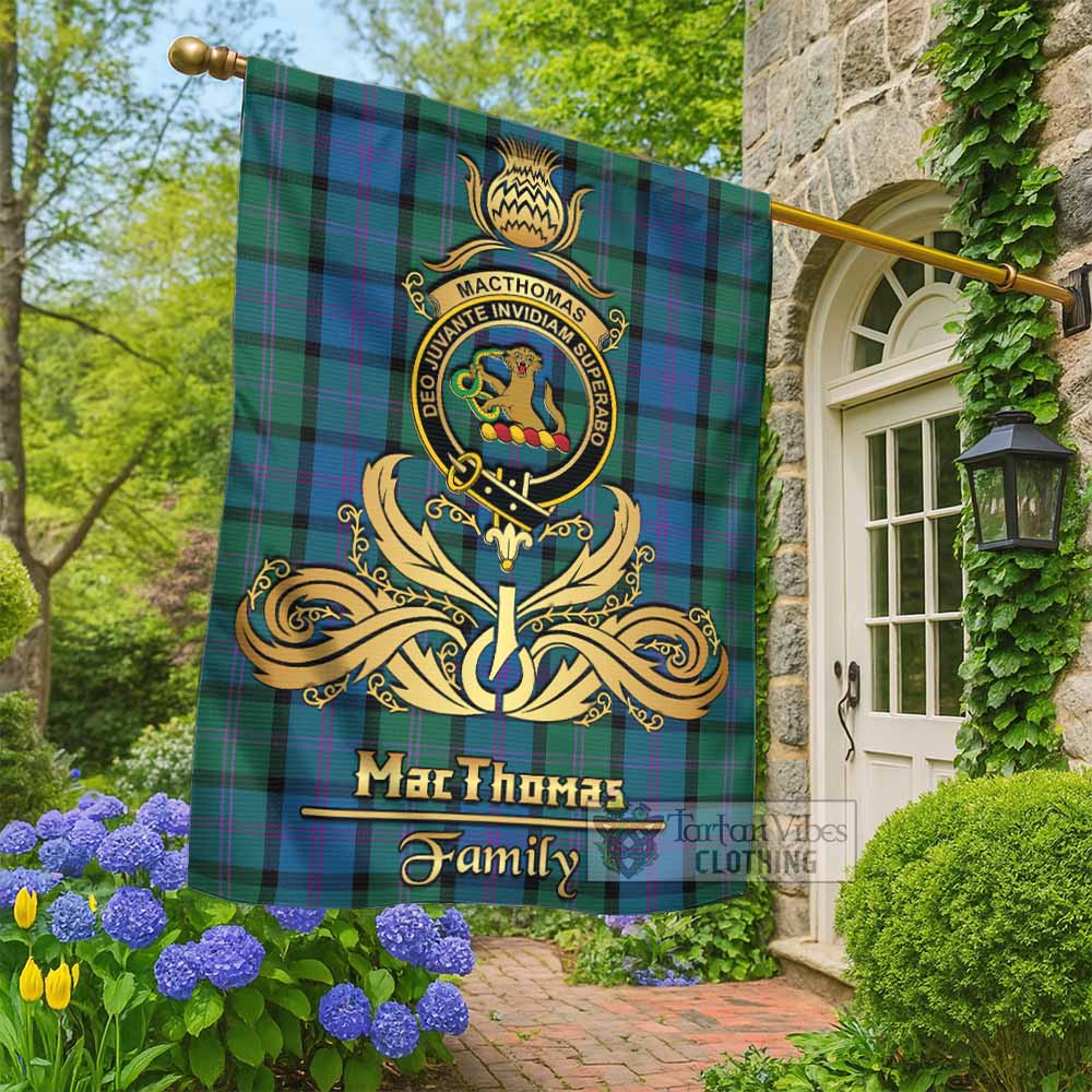 MacThomas (McThomas) Tartan Garden Flag with Highland Thistle Cherish Family Crest Style - Tartan Vibes Clothing