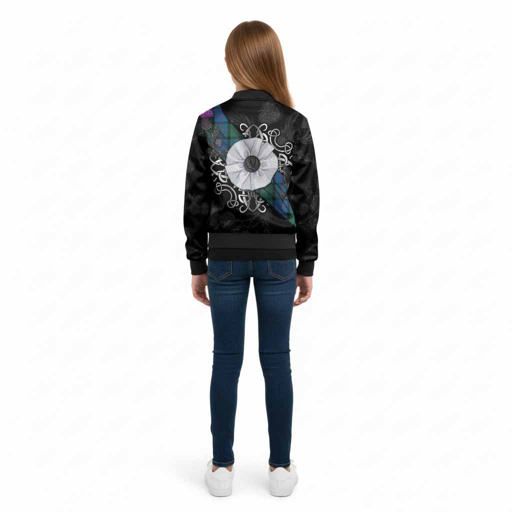 MacThomas (McThomas) Tartan Kid Bomber Jacket Jacobite White Rose - Tartan Vibes Clothing
