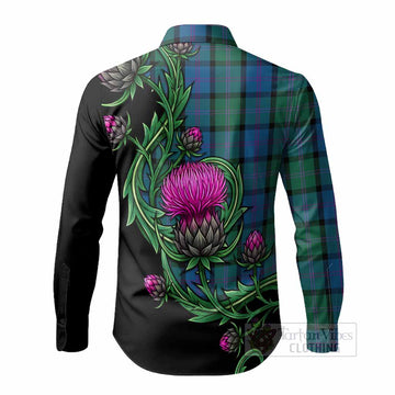 MacThomas (McThomas) Tartan Long Sleeve Button Shirts Resilient Scottish Thistle