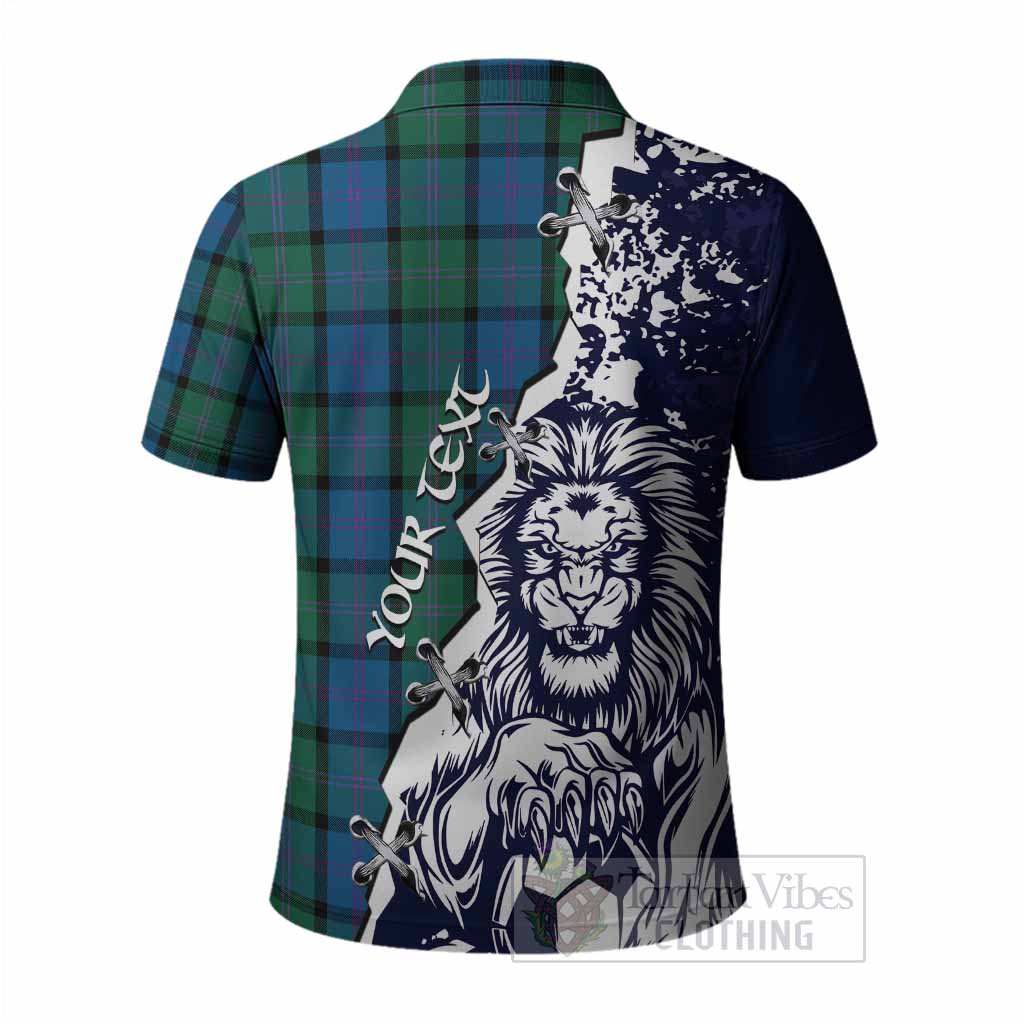MacThomas (McThomas) Tartan Scottish Polo Shirt Angry Lion With Soccer Ball Style