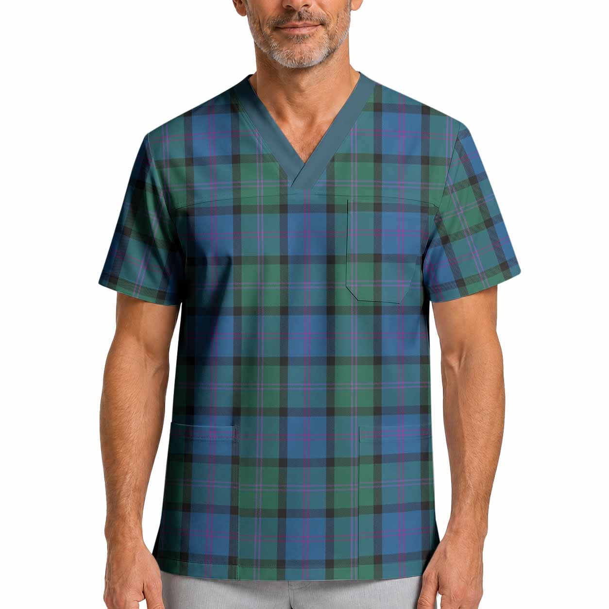 MacThomas (McThomas) Tartan Scrub Top XL - Tartan Vibes Clothing