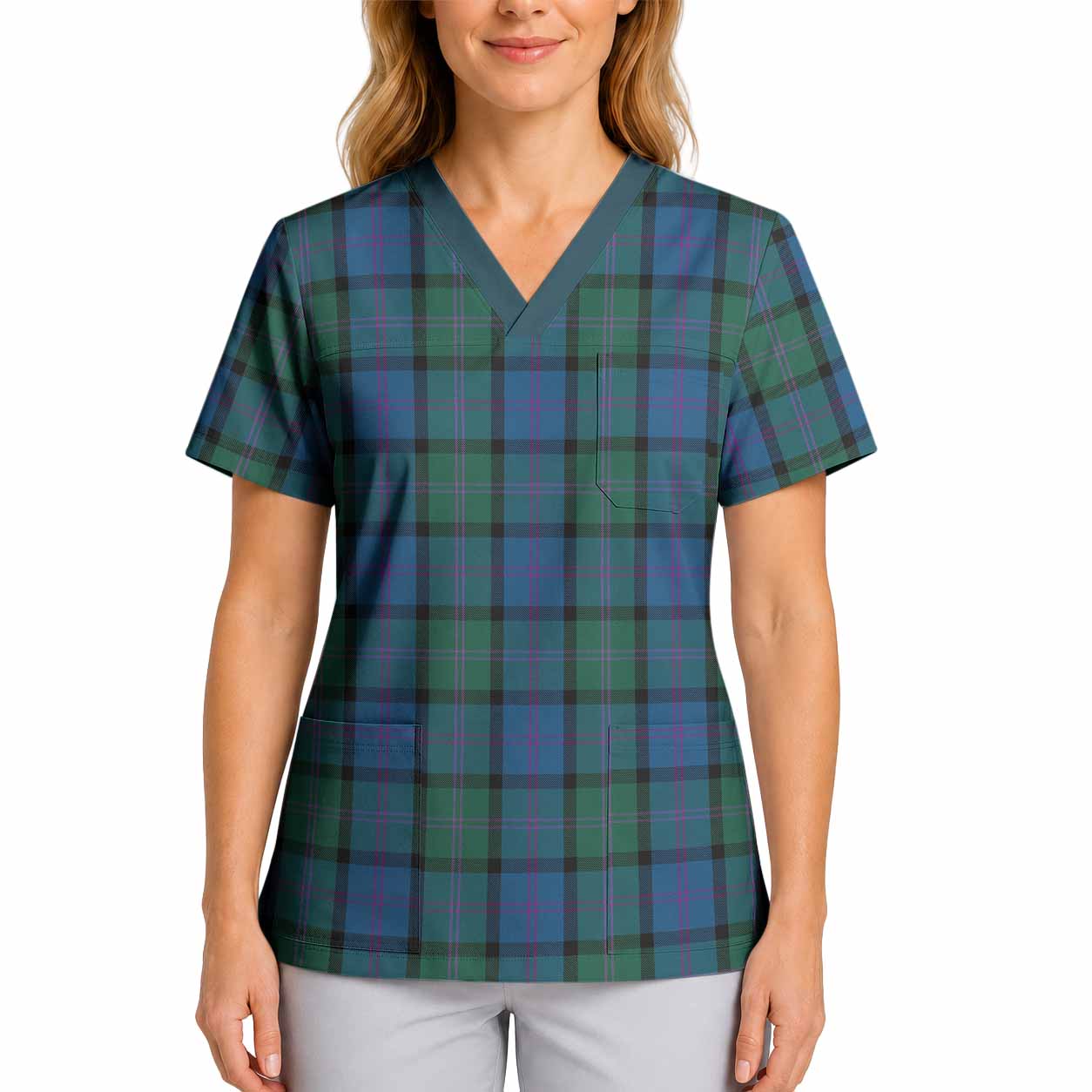 MacThomas (McThomas) Tartan Scrub Top 4XL - Tartan Vibes Clothing
