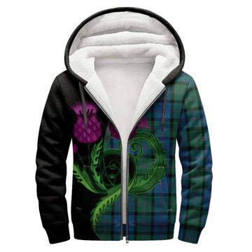 MacThomas (McThomas) Tartan Sherpa Hoodie Traditional Scottish Thistle
