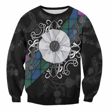 MacThomas (McThomas) Tartan Sweatshirt Jacobite White Rose Unisex - Tartan Vibes Clothing