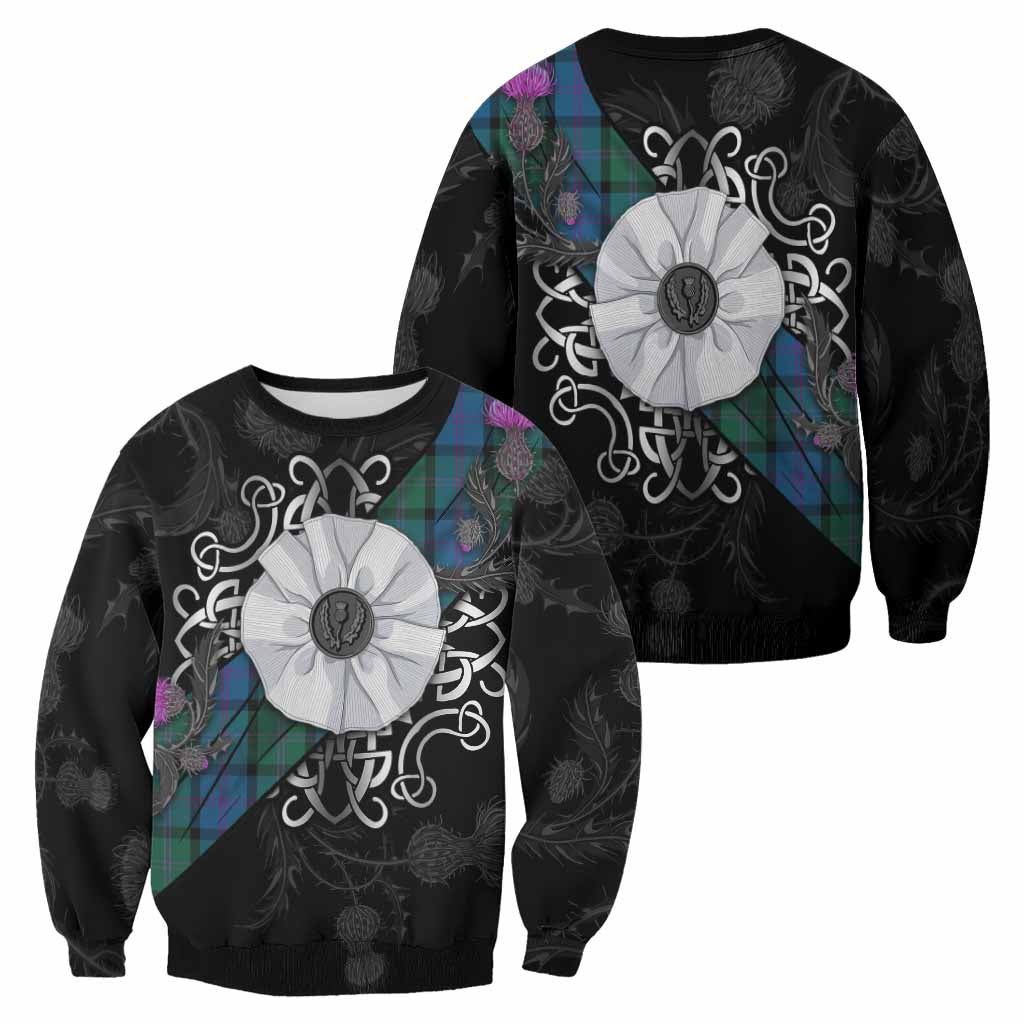 MacThomas (McThomas) Tartan Sweatshirt Jacobite White Rose - Tartan Vibes Clothing