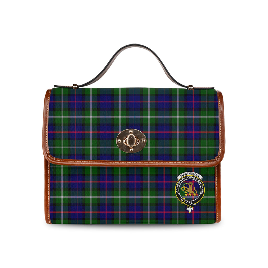 macthomas-modern-tartan-leather-strap-waterproof-canvas-bag-with-family-crest