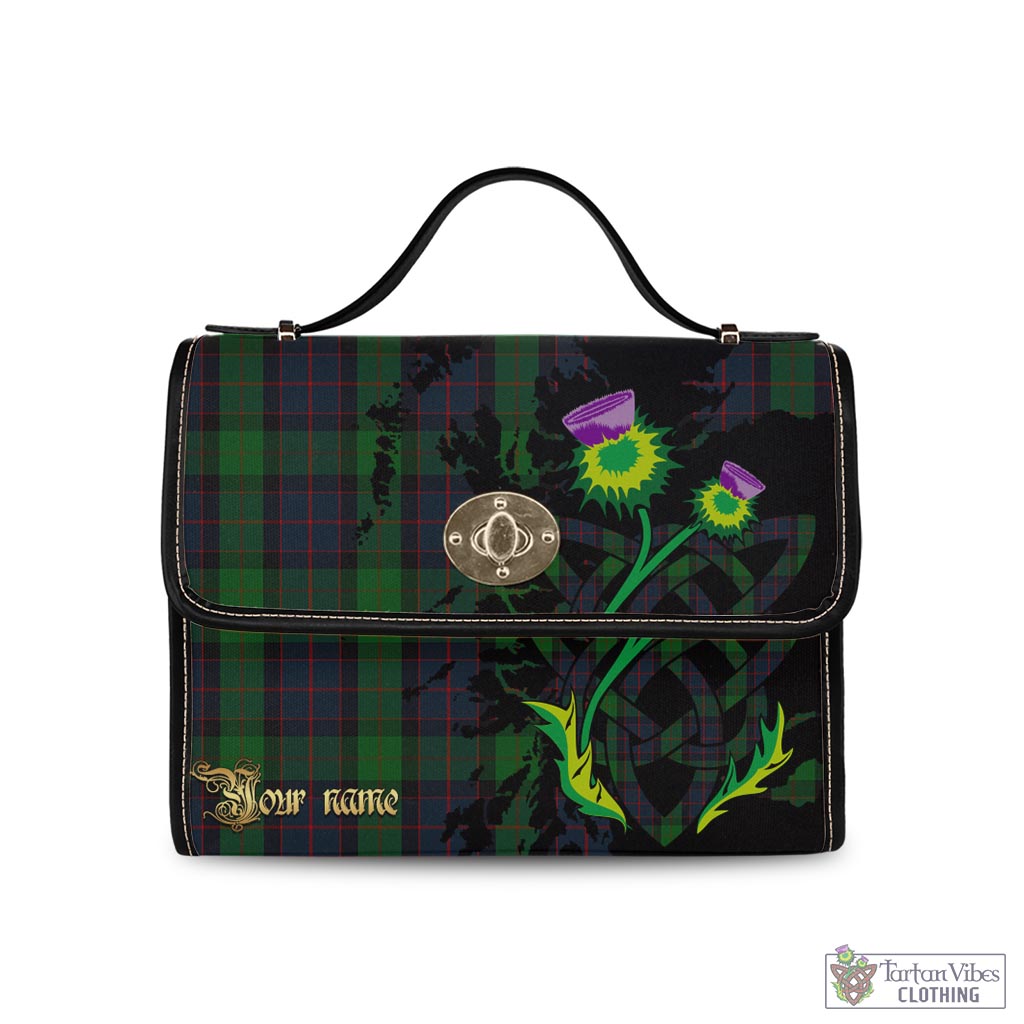 Tartan Vibes Clothing MacWilliam Tartan Waterproof Canvas Bag with Scotland Map and Thistle Celtic Accents