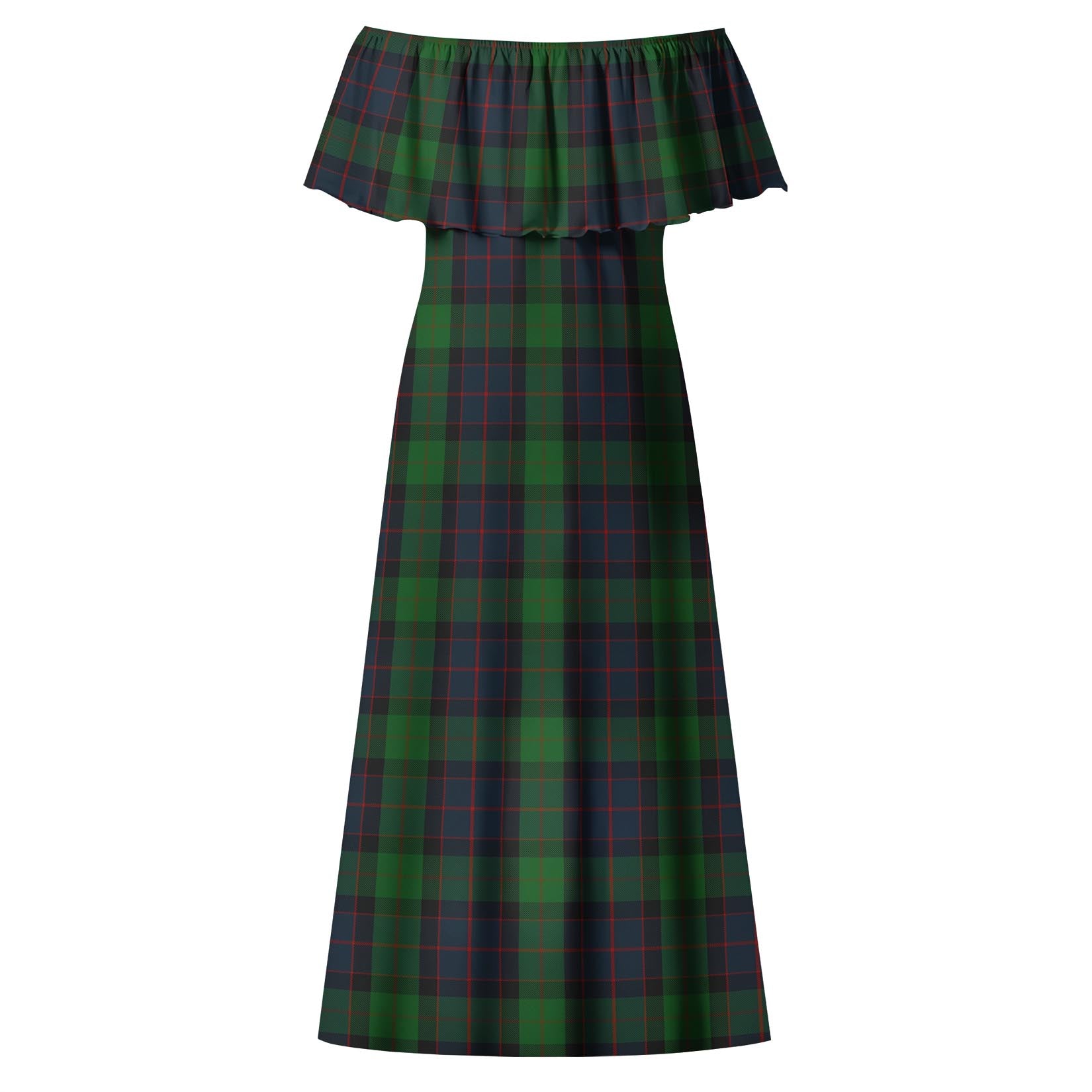 MacWilliam Tartan Off Shoulder Long Dress - Tartanvibesclothing