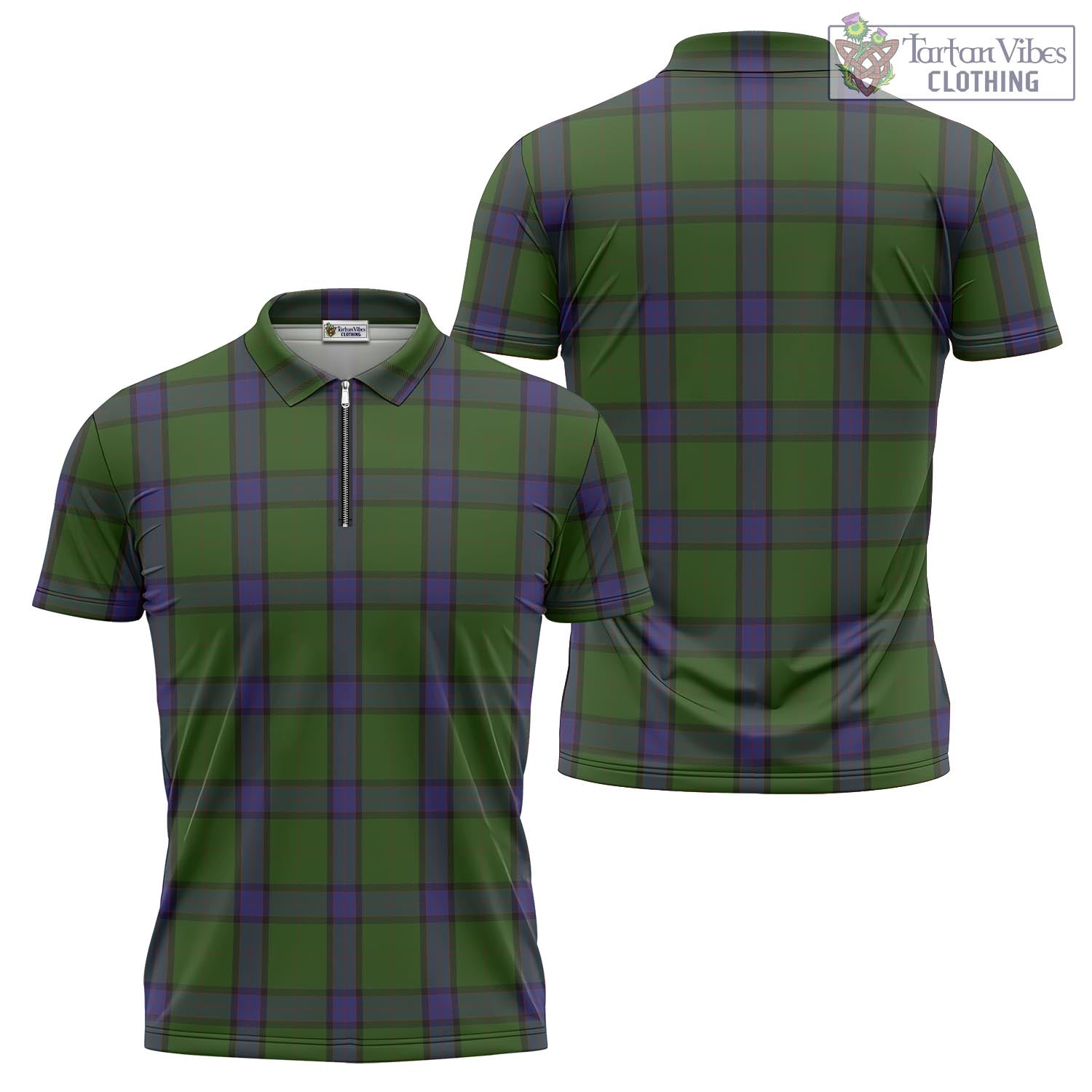 Tartan Vibes Clothing MacWilliam Hunting Tartan Zipper Polo Shirt