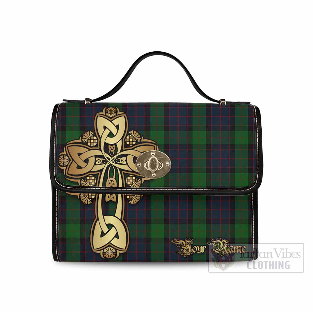 Tartan Vibes Clothing MacWilliam (McWilliam) Tartan Waterproof Canvas Bag Golden Thistle Celtic Cross Style