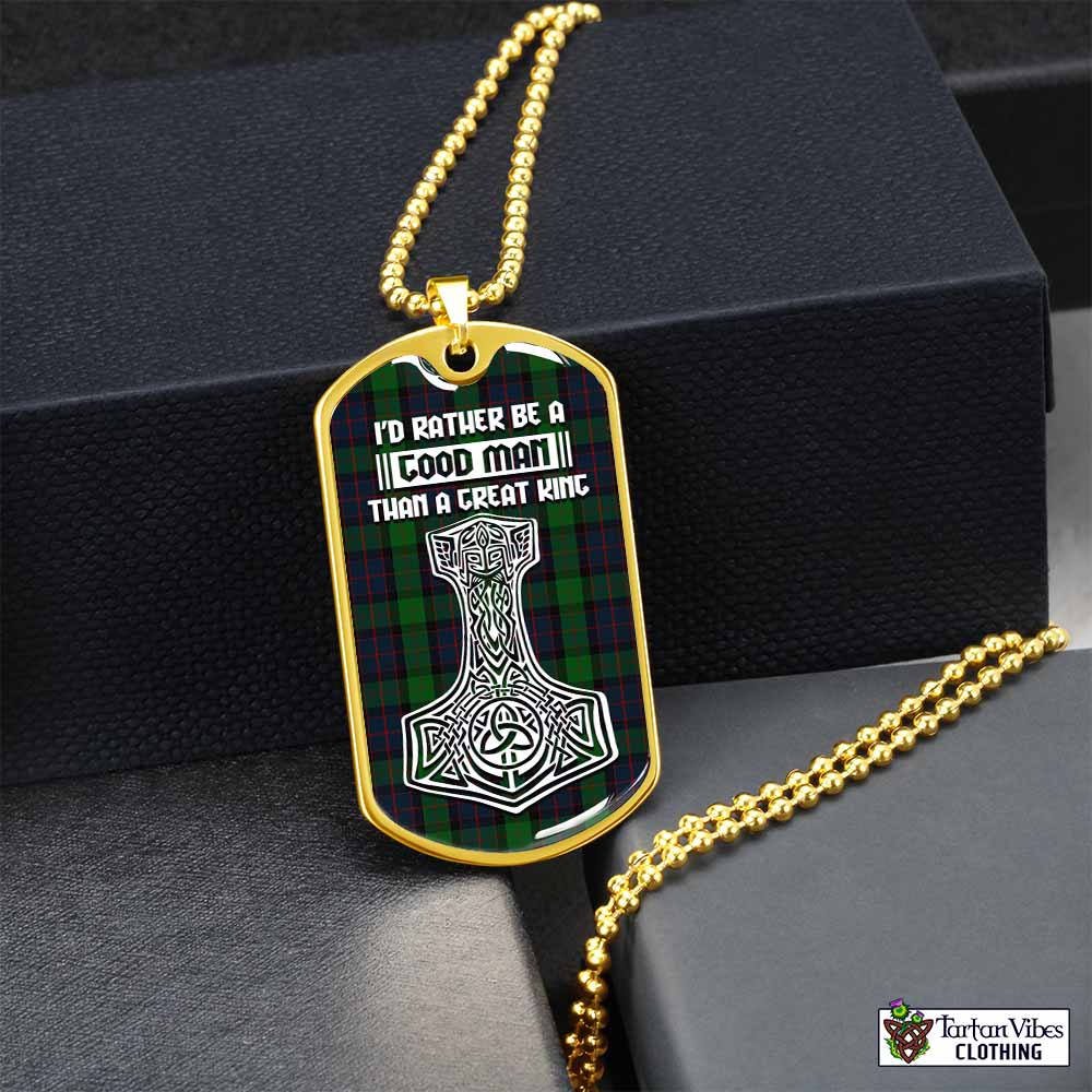 MacWilliam (McWilliam) Tartan Dog Tag Necklace Viking Mjolnir Style Gold No - Tartan Vibes Clothing