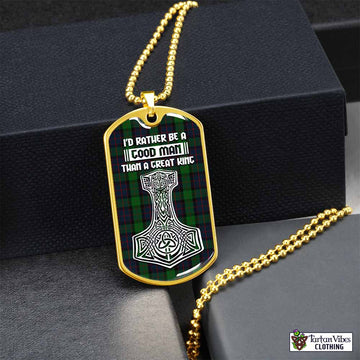 Tartan Vibes Clothing MacWilliam (McWilliam) Tartan Dog Tag Necklace Viking Mjolnir Style