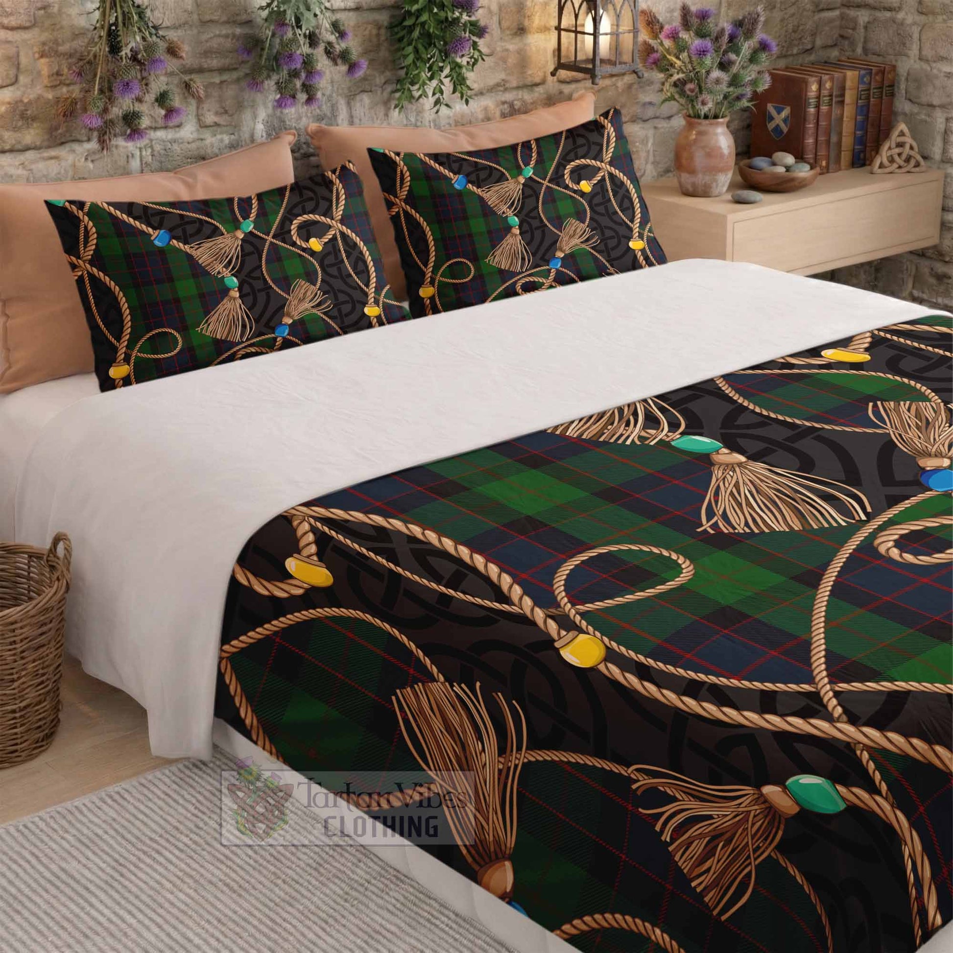 MacWilliam (McWilliam) Scottish Tartan Twisted Ropes Stylized Bedding Set - Tartan Vibes Clothing