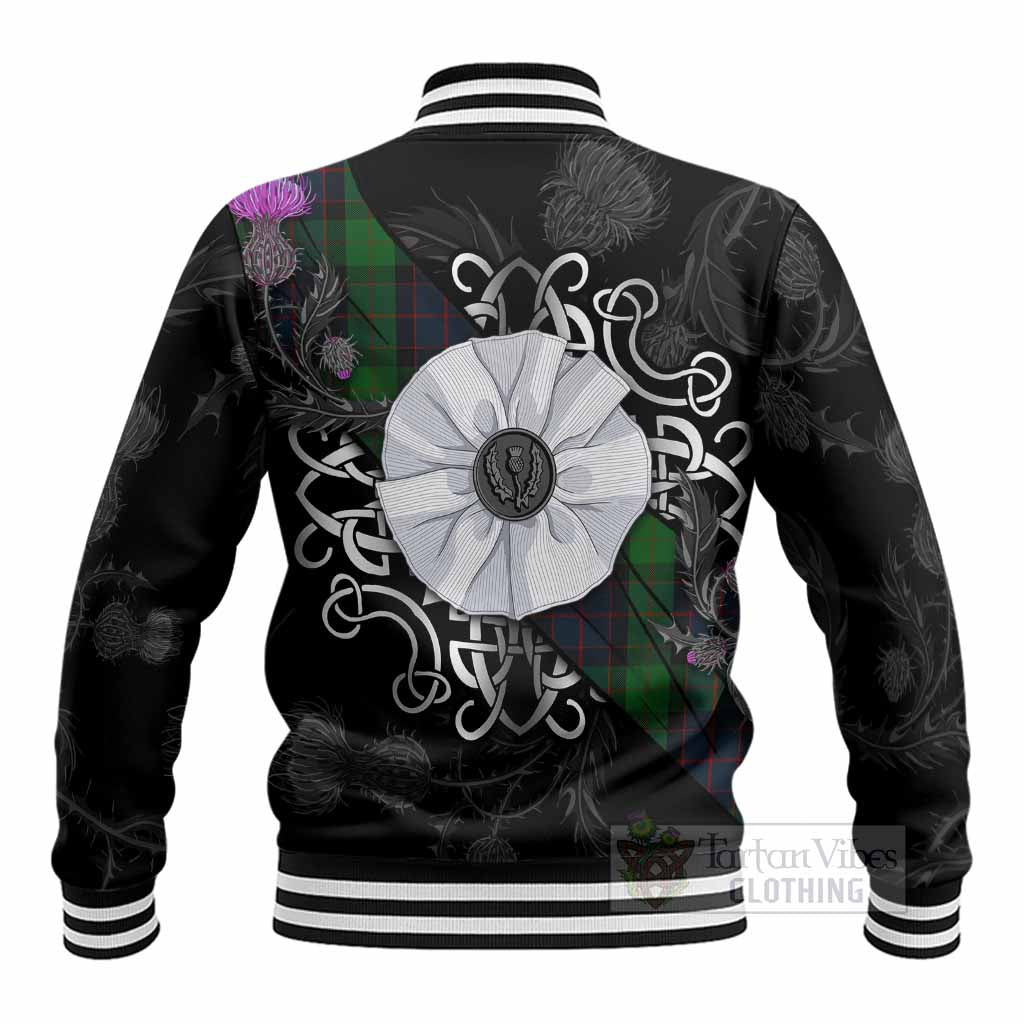 MacWilliam (McWilliam) Tartan Baseball Jacket Jacobite White Rose - Tartan Vibes Clothing