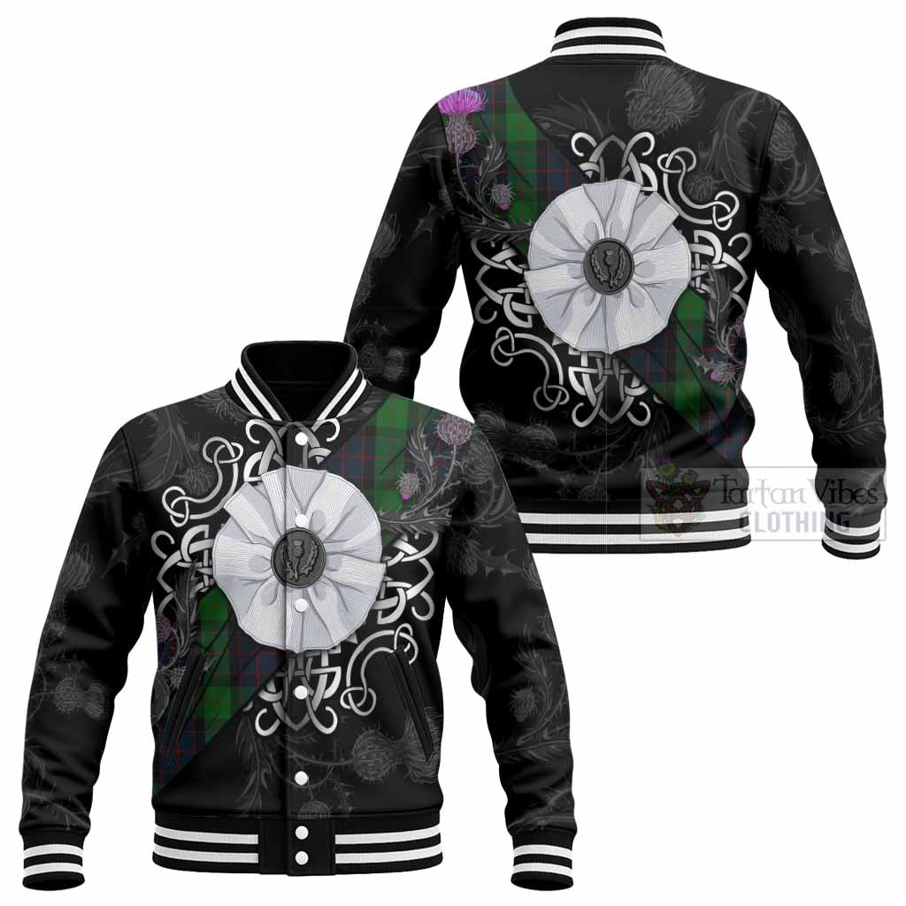 MacWilliam (McWilliam) Tartan Baseball Jacket Jacobite White Rose - Tartan Vibes Clothing