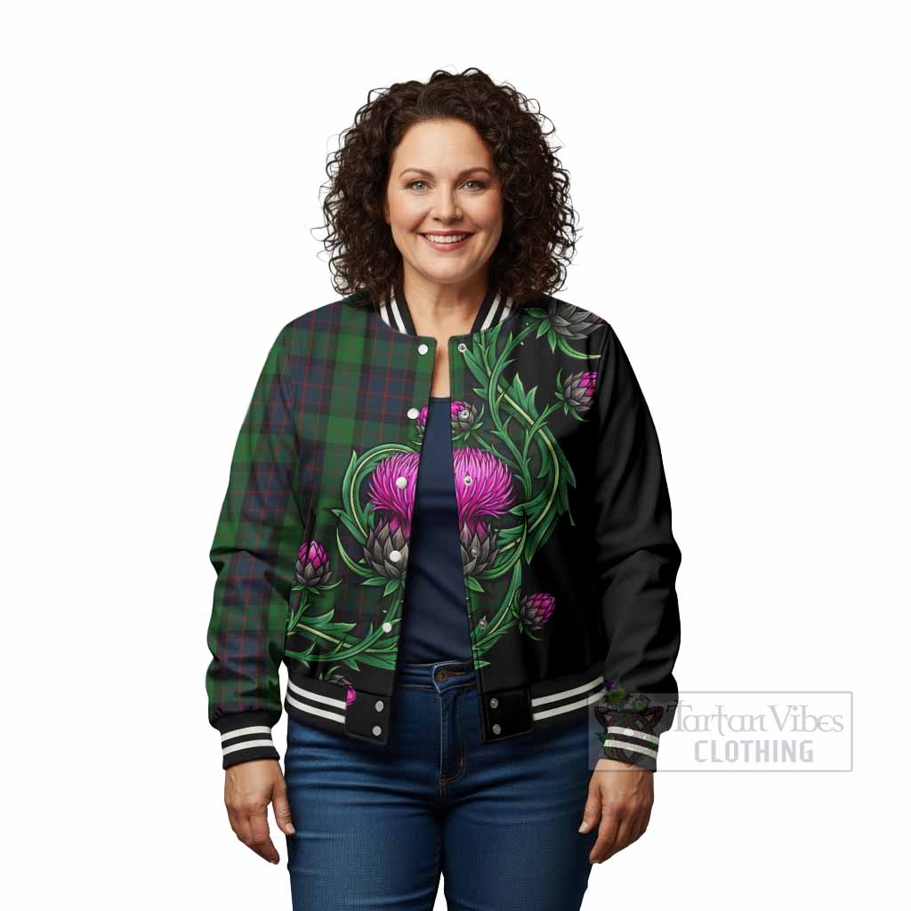 MacWilliam (McWilliam) Tartan Baseball Jacket Resilient Scottish Thistle - Tartan Vibes Clothing