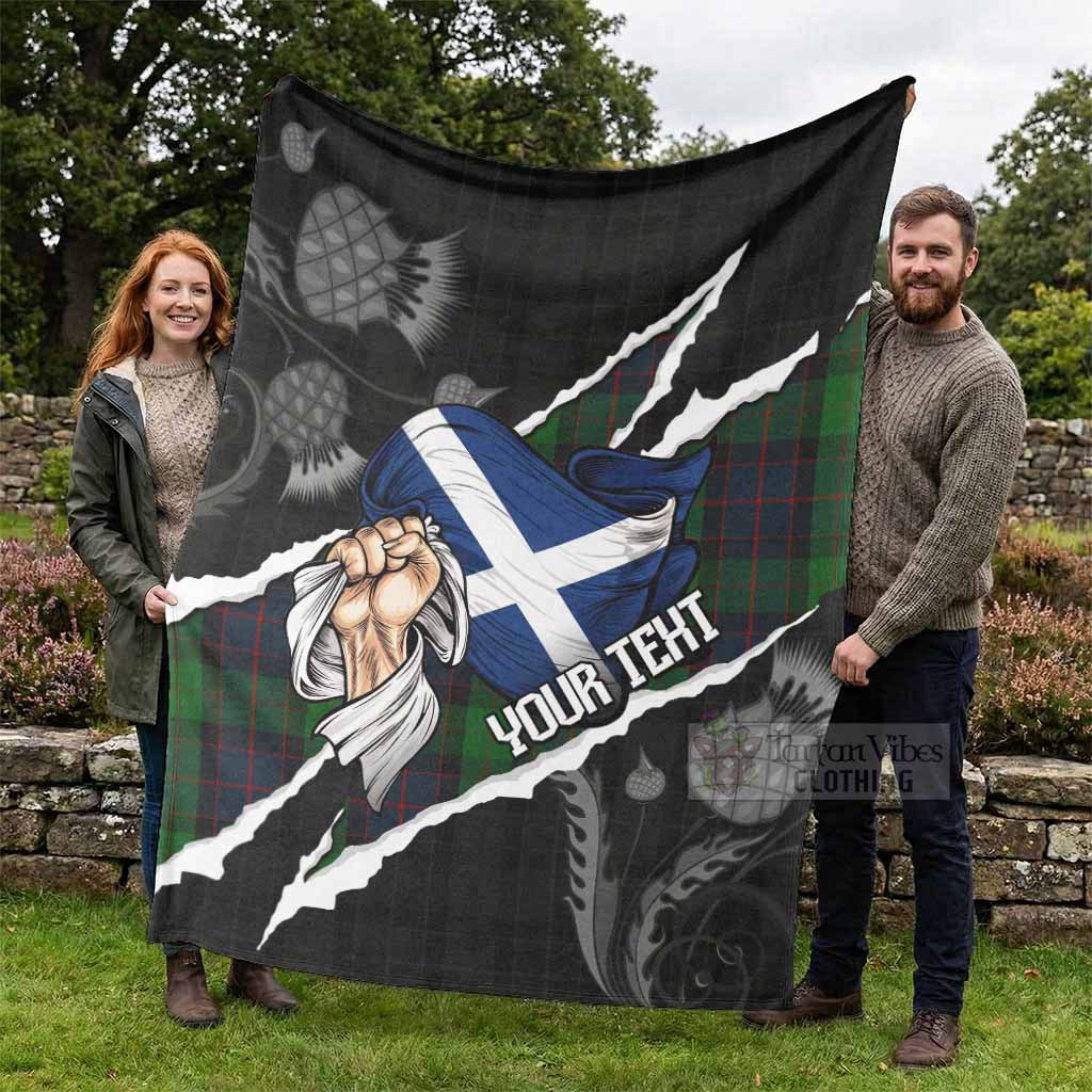 MacWilliam (McWilliam) Tartan Blanket Hands with Scotland National Flags