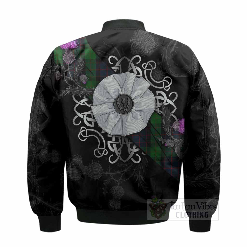 MacWilliam (McWilliam) Tartan Bomber Jacket Jacobite White Rose - Tartan Vibes Clothing