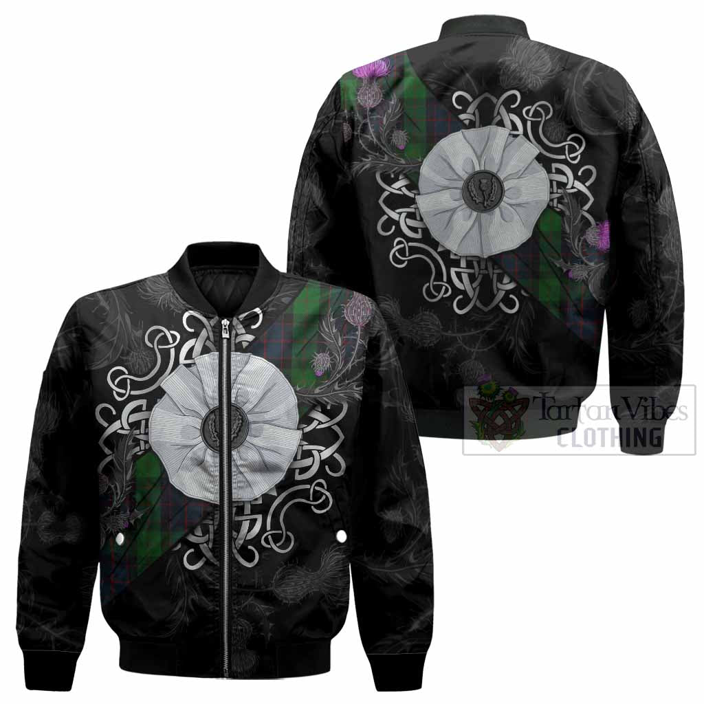 MacWilliam (McWilliam) Tartan Bomber Jacket Jacobite White Rose - Tartan Vibes Clothing